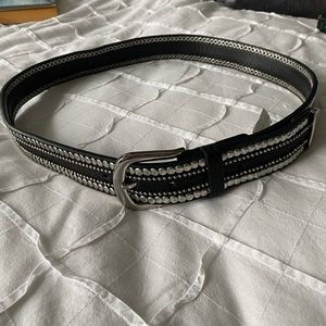 Black Studded Leather Belt